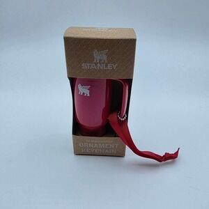 Stanley The Mini Quencher Ornament Keychain Cherry Red Tumbler Charm New